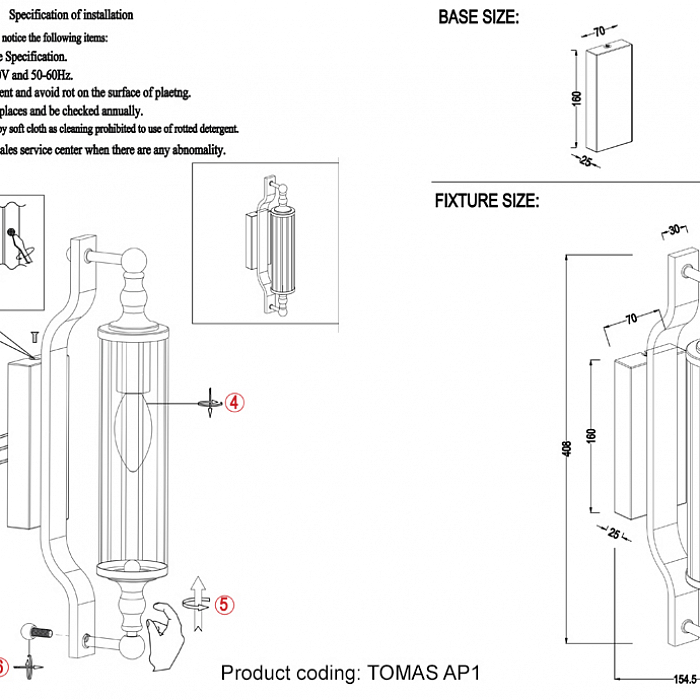 Бра Crystal Lux TOMAS AP1 CHROME