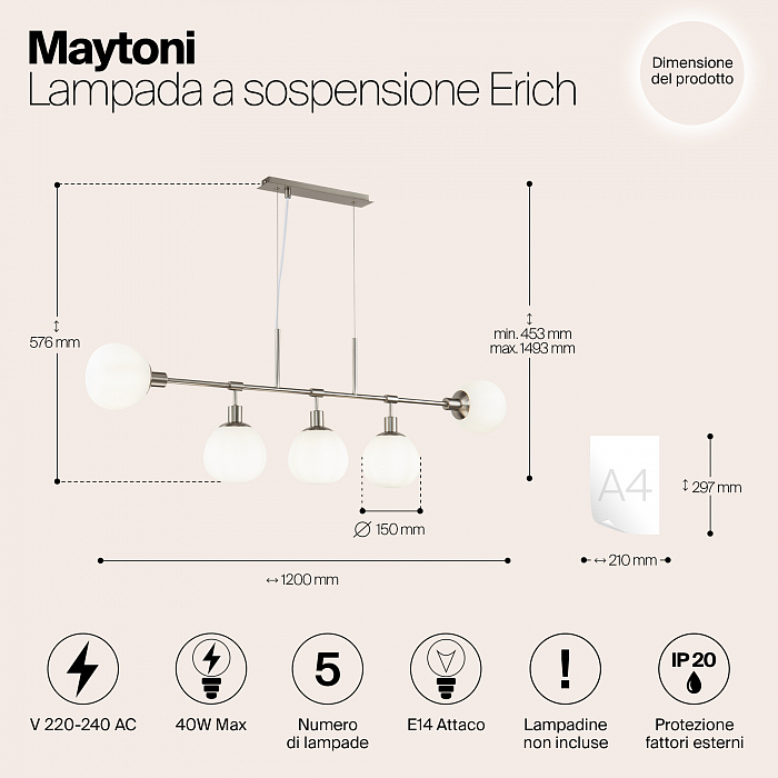 Светильник Maytoni MOD221-PL-05-N