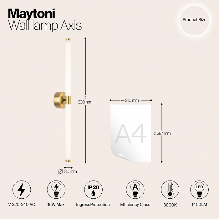 Бра Maytoni MOD106WL-L16G3K